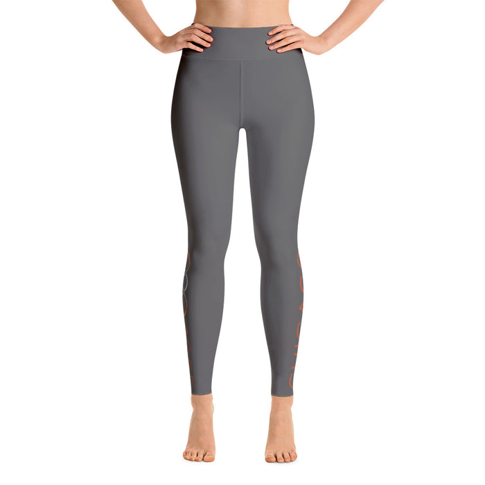 105F Chicago Grey High Waist Yoga Leggings