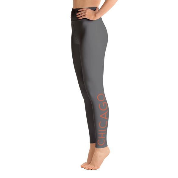 105F Chicago Grey High Waist Yoga Leggings