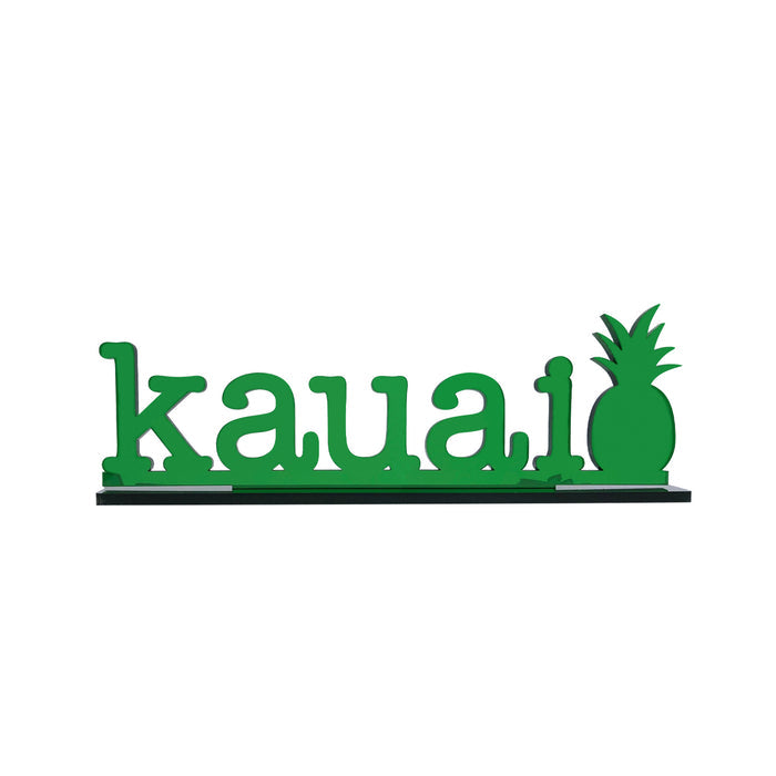 10in Acrylic Sign, Kauai with Pineapple Green