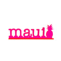 10in Acrylic Sign, Maui with Pineapple Pink