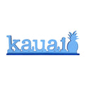 14in Acrylic Sign, Kauai with Pineapple Blue