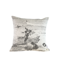 *18x18in Black & White Surfers Pillow Cover