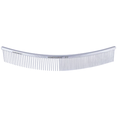 "Aaronco 10"" Honeycurve Comb","Curved clear grooming comb with fine teeth"