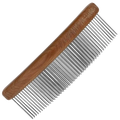 Aaronco 7"" HoneyCurve Wundercoat'r Comb,"Wood-handled metal pet comb"