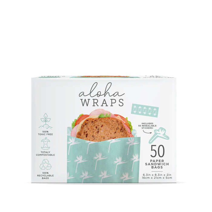 Aloha Wraps Bird of Paradise Sandwich Bags