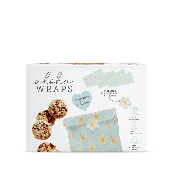 Aloha Wraps Plumerias Sandwich Bags