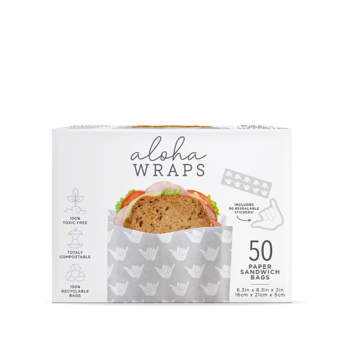 Aloha Wraps Shakas Sandwich Bags