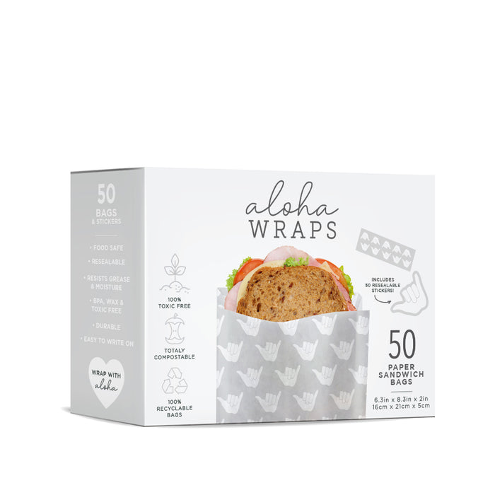 Aloha Wraps Shakas Sandwich Bags
