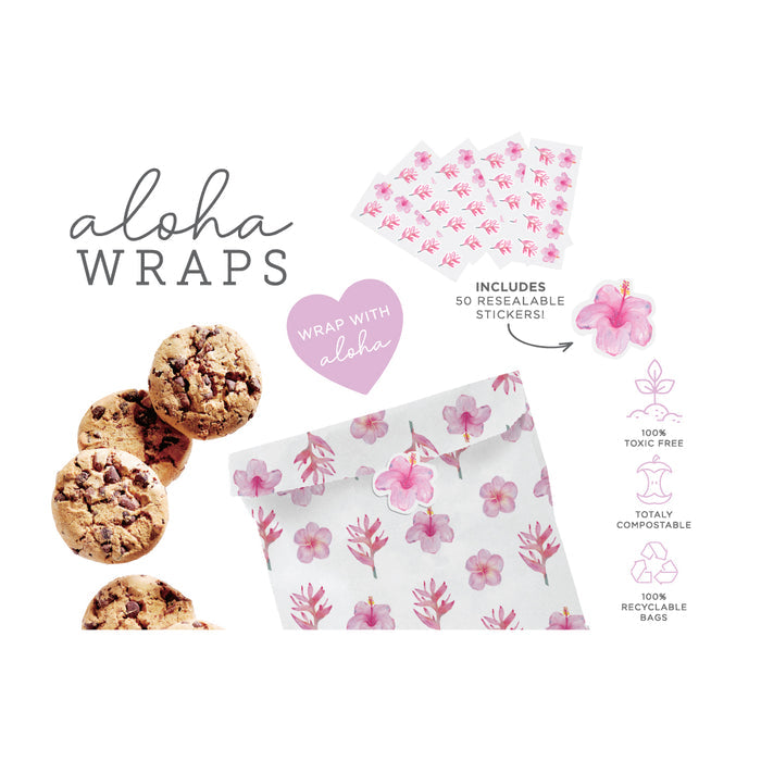 Aloha Wraps Tropical Flowers Sandwich Bags