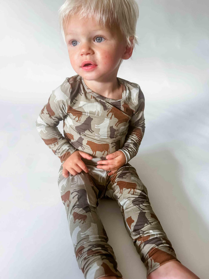 American Farm Company - Cow Camo™ Toddler/Youth Bamboo Pajama Set