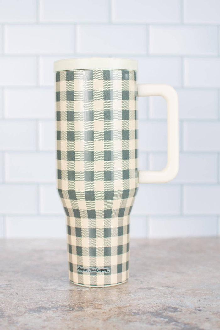 American Farm Company - Evergreen Gingham 40oz Water Tank Tumbler