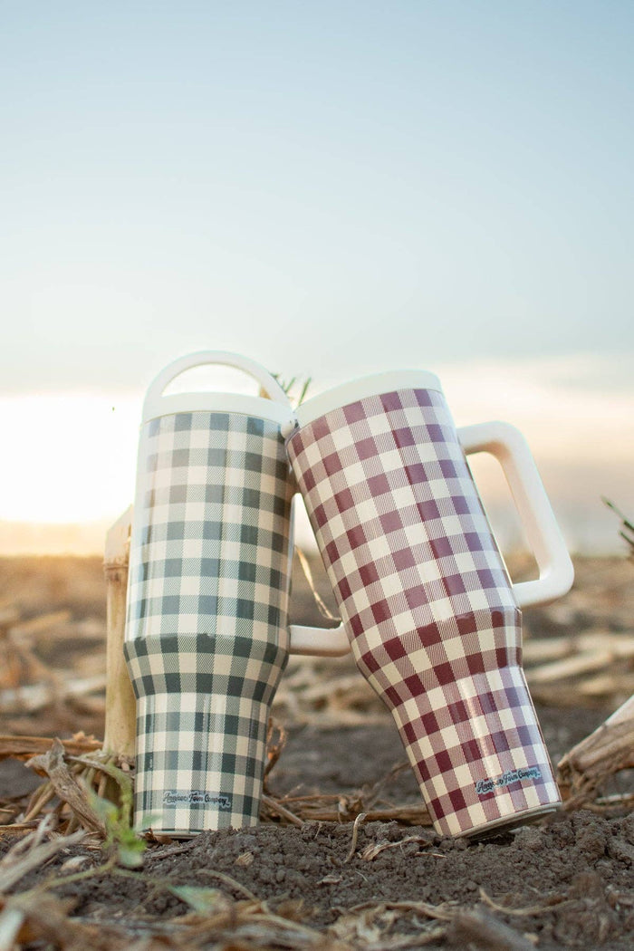 American Farm Company - Evergreen Gingham 40oz Water Tank Tumbler