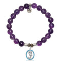 Amethyst Gemstone Bracelet with Seahorse Sterling Silver Charm