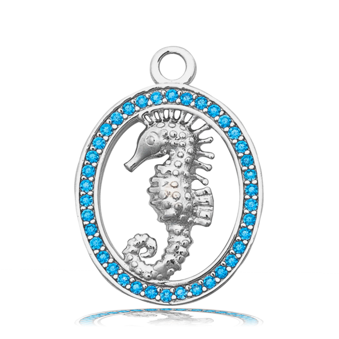 Amethyst Stone Bracelet with Seahorse Sterling Silver Charm