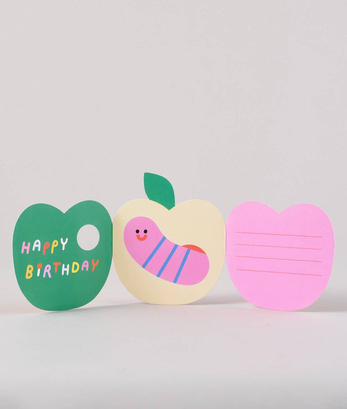 'Apple' Fold Out Kid's Birthday Card - bubblegum market