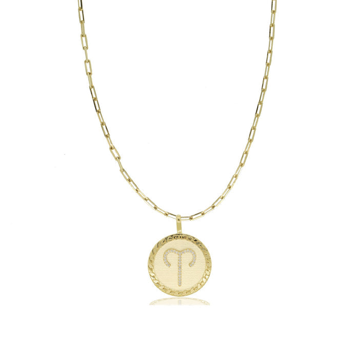 Aries Gold Zodiac Necklace