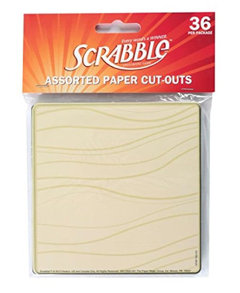 ASSORTED CUT OUT: SCRABBLE PIECES - 36 PACK