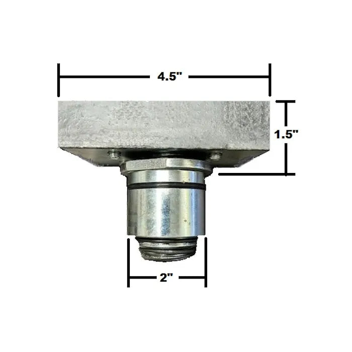 Atlas 2" Heavy-Duty Slotted Rubber Screw-Up Adapters Dimensions