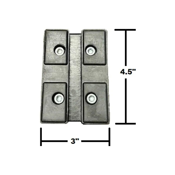 Atlas 2" Heavy-Duty Slotted Rubber Screw-Up Adapters Dimensions