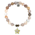 Australian Agate Stone Bracelet with Flower of Positivity Sterling Silver Charm
