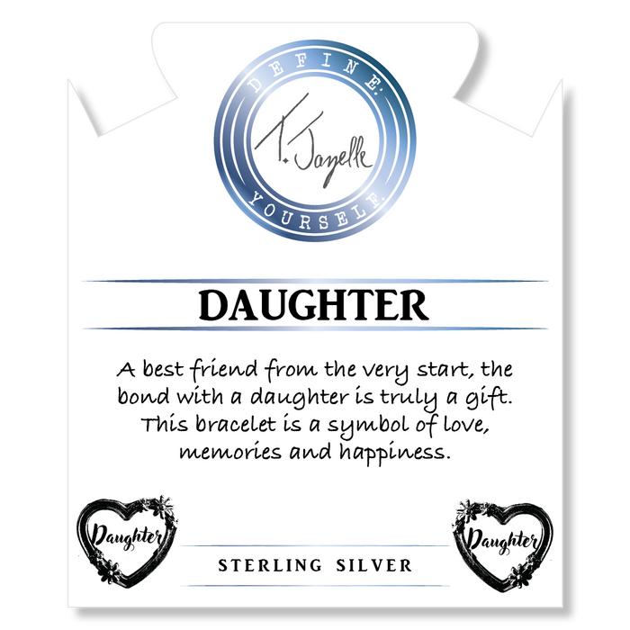 Australian Agate Stone Bracelet with Heart Daughter Sterling Silver Charm