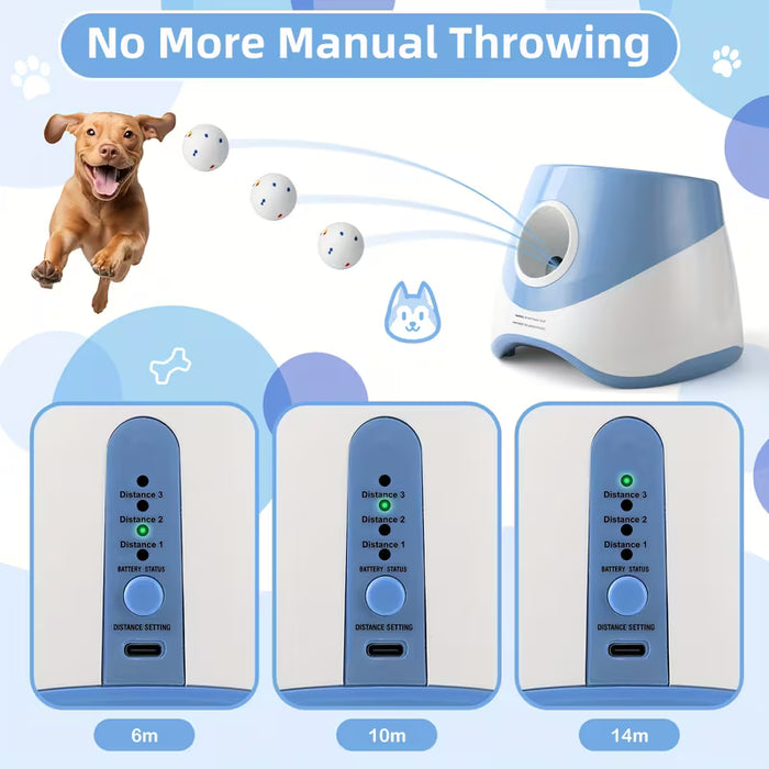Automatic Ball Launcher for Dogs – Adjustable Indoor Outdoor Dog Ball Thrower