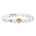 Basketball Natural Stone Beaded Bracelet