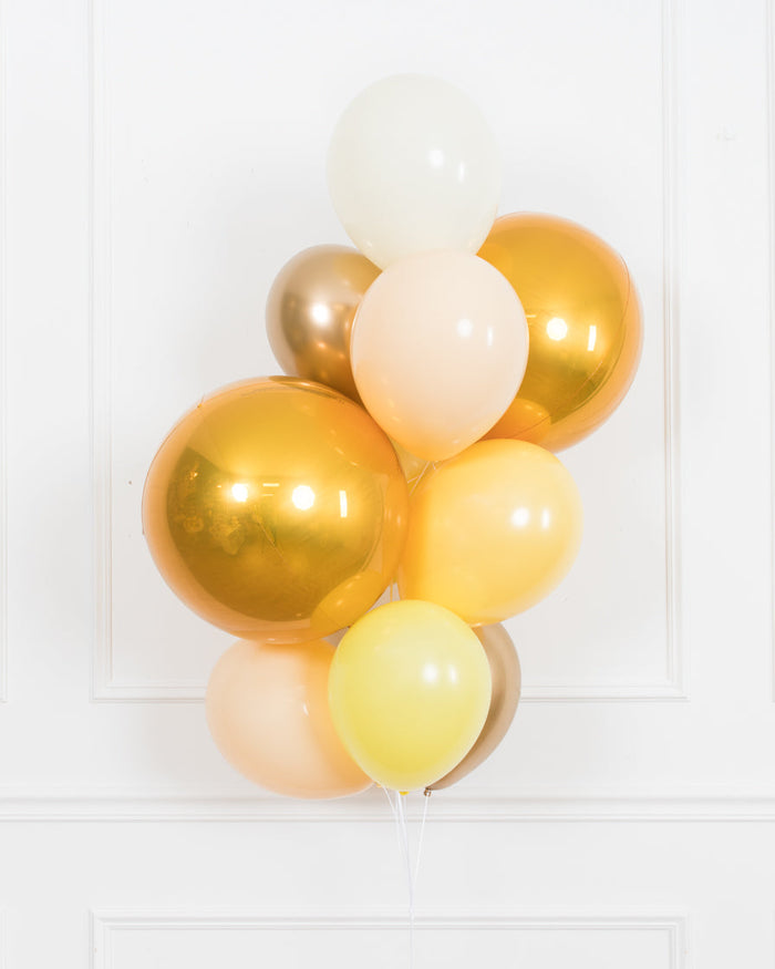 Bee Theme  - Orbs and 11in Balloons - bouquet of 10