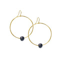 Black Pearl Hoop Earrings