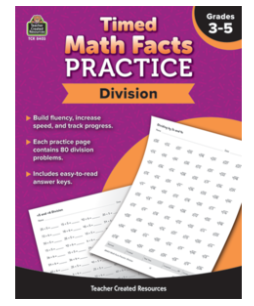 BOOK TIMED MATH FACTS PRACTICE DIVISION - Creative Kids