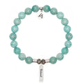 Bridal Collection: Peruvian Amazonite Bracelet with Bridesmaid Sterling Silver Charm Bar