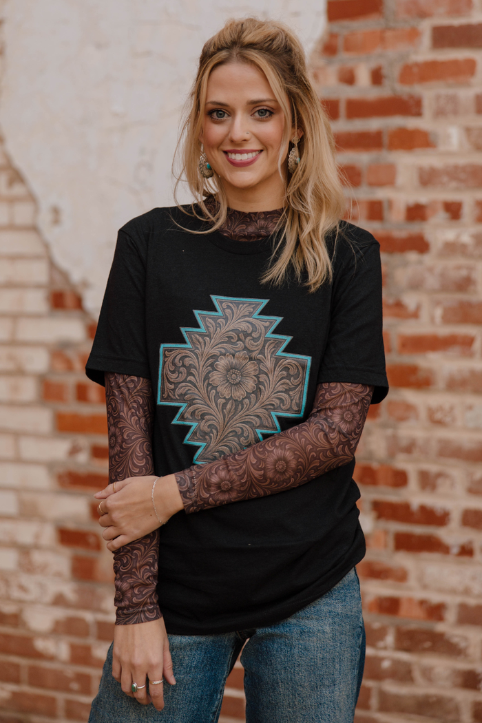 Bronzed Bloom Mesh Top - Sterling Kreek