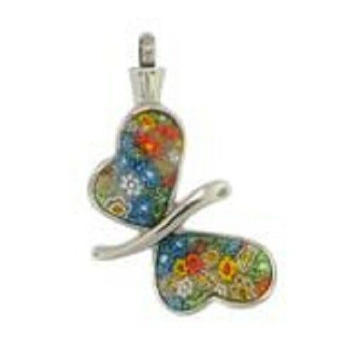 Butterfly Stainless Steel Cremation Urn Pendant for Ashes w/20-in Necklace