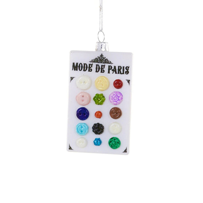 Button Card Ornament 4" - bubblegum market