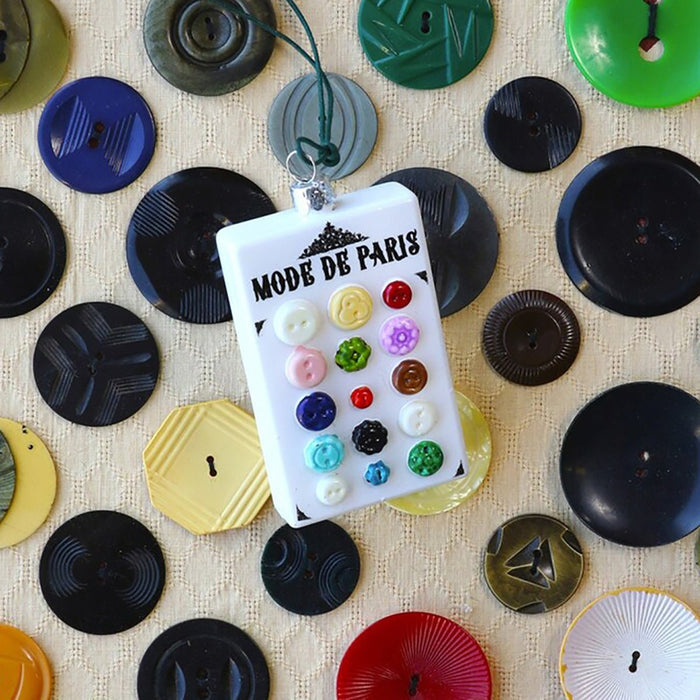 Button Card Ornament 4" - bubblegum market