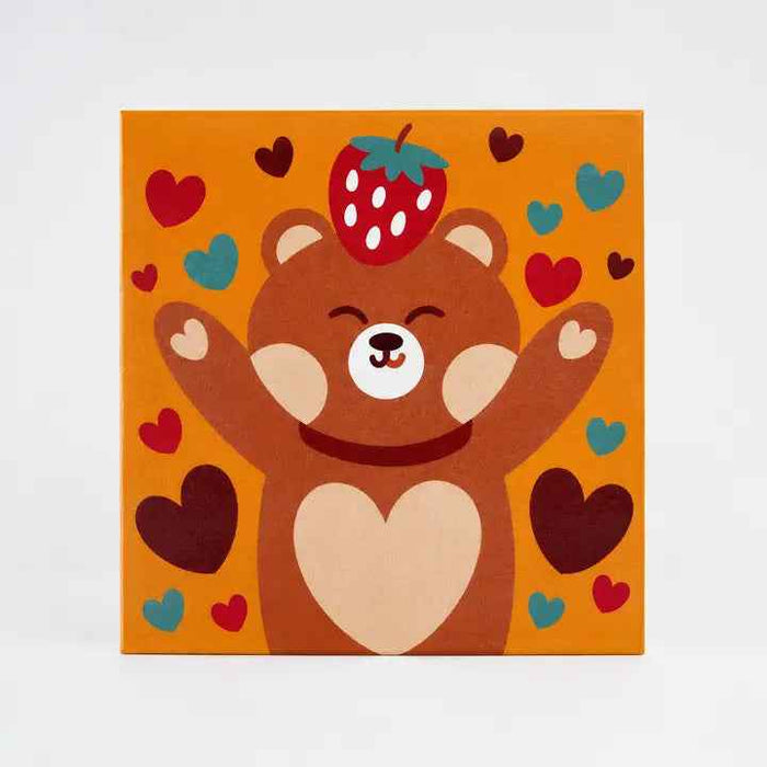 CANVAS PAINTING SET- SWEET BEAR HUG 11.8"X11.8" WITH PAINT AND BRUSH