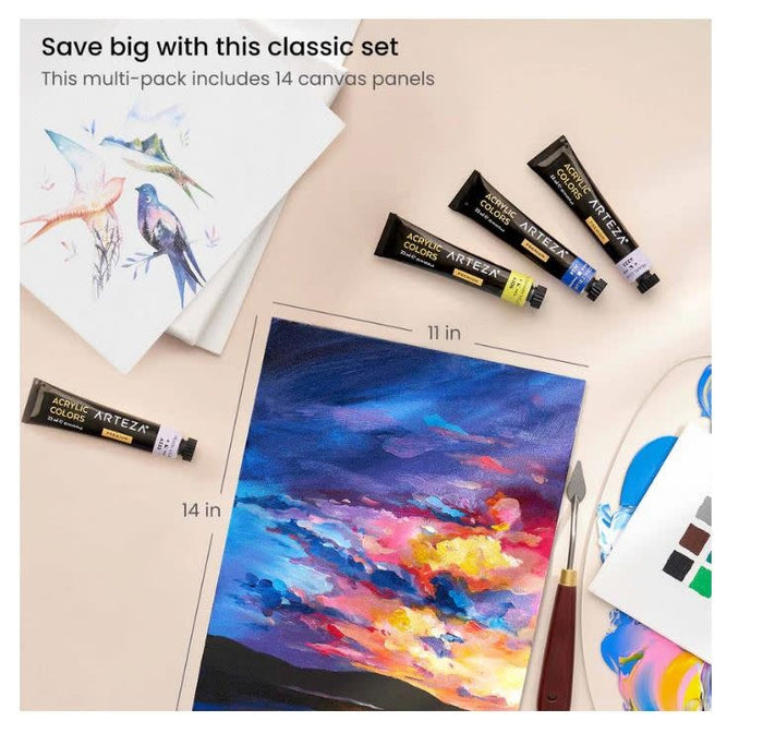 CANVAS PANELS - BLACK 11"X14" 14 PACK - Creative Kids