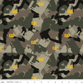Caterpillar® 100 Years Camo Green Cotton Fabric
