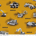 Caterpillar® 100 Years Main Yellow Cotton Fabric