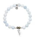 Celestine Stone Bracelet with Bride Sterling Silver Charm