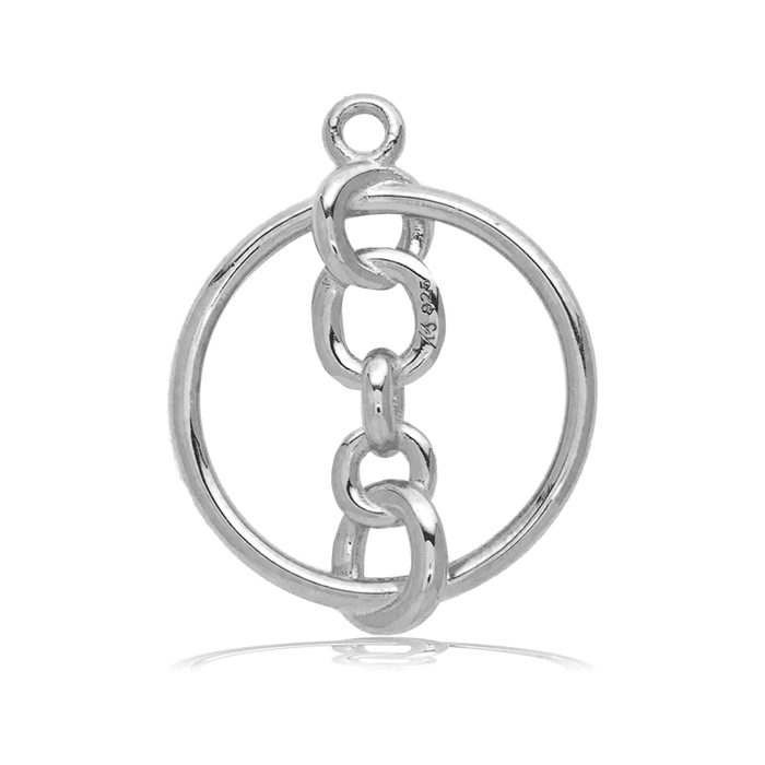 Celestine Stone Bracelet with Connection Sterling Silver Charm