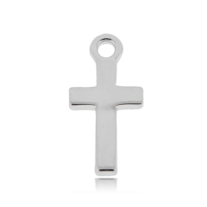Celestine Stone Bracelet with Cross Sterling Silver Charm