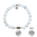 Celestine Stone Bracelet with Grandmother Sterling Silver Charm