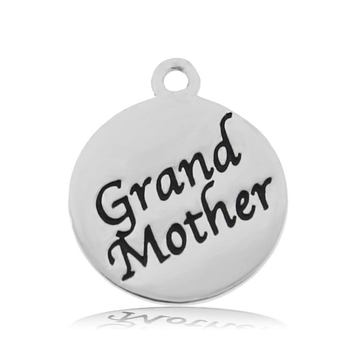 Celestine Stone Bracelet with Grandmother Sterling Silver Charm