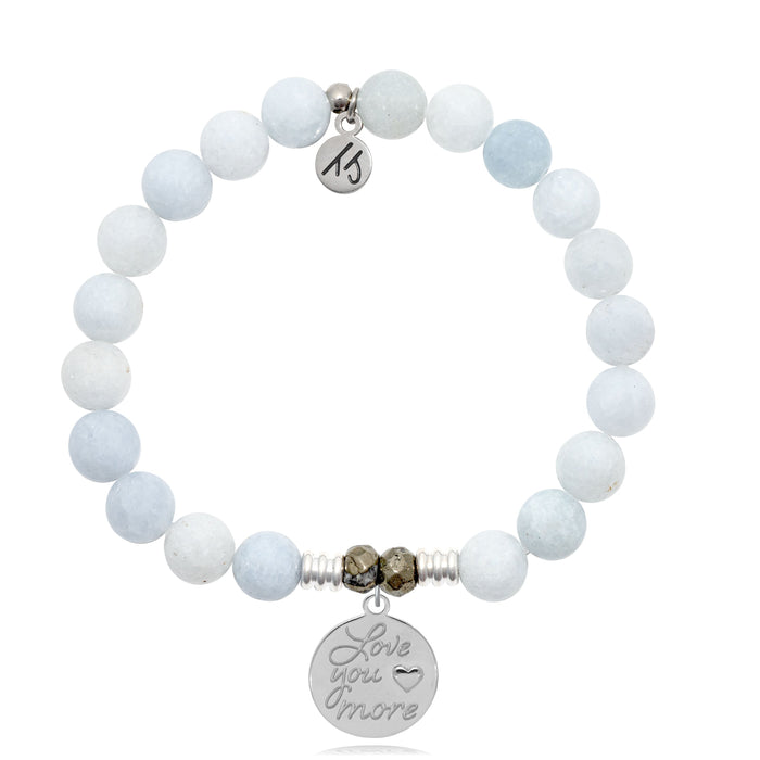 Celestine Stone Bracelet with Love You More Sterling Silver Charm