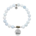 Celestine Stone Bracelet with Mom Crown Sterling Silver Charm