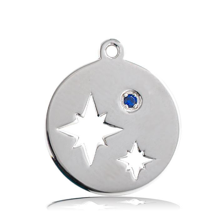 Celestine Stone Bracelet with Mother Son Sterling Silver Charm