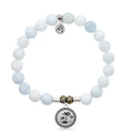 Celestine Stone Bracelet with Palm Tree Sterling Silver Charm