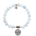 Celestine Stone Bracelet with Teacher Sterling Silver Charm