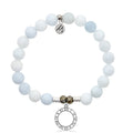 Celestine Stone Bracelet with Timeless Sterling Silver Charm